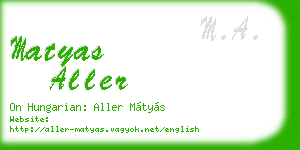 matyas aller business card