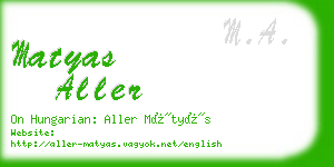 matyas aller business card